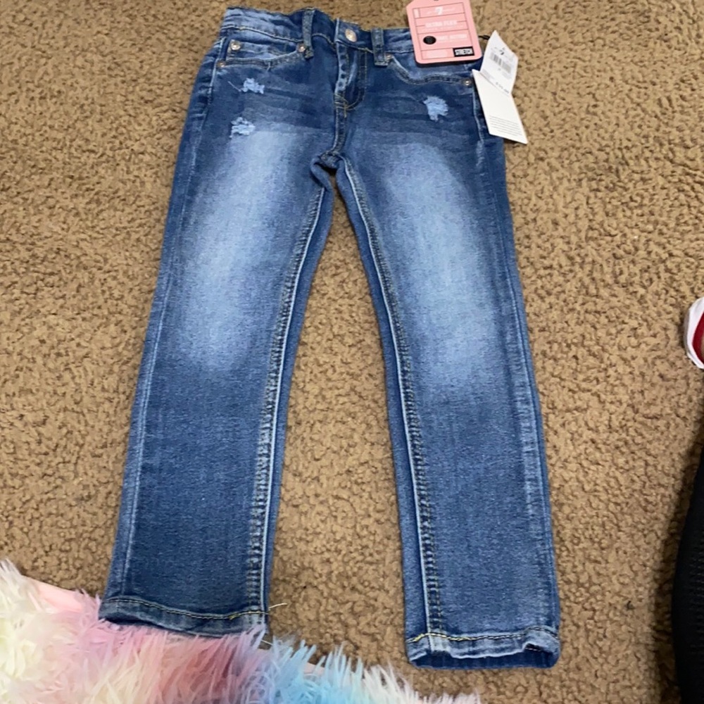 Little girls 7 jeans skinny size 5